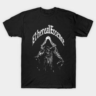 Medieval Cloaked Figure Dark Fantasy White T-Shirt
